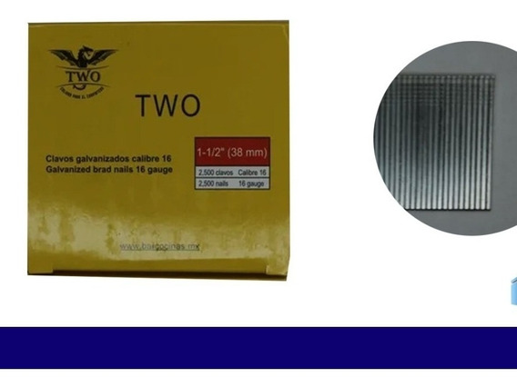 TRUPER CLNEU-2-1/2x-25 PNEUMATIC BRAD NAILS 1" GAUGE 16 2,500 pz 