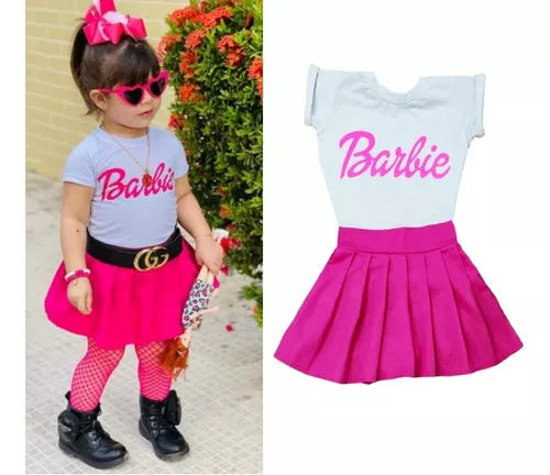 Conjunto Infantil Verão 2 peças Produto Licenciado Barbie Tam 4 a