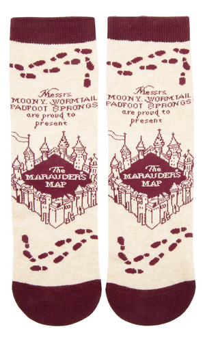 Calcetas Originales Mapa Merodeador Harry Potter Beige Estampado Único