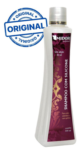 Shampoo Com Silicone 500ml Para Cabelos Com Quimicas Midori