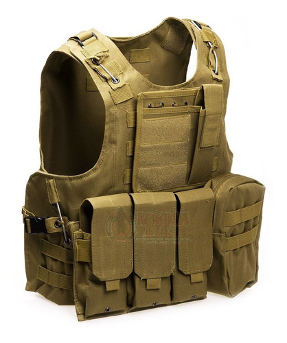 Chaleco Tactico Porta Placa Militar Sistema Molle Uso Rudo