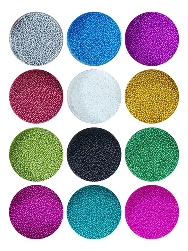 Glitter Caviar Decoración De Uñas X12 Tarritos