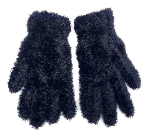 Imagen 2 de 10 de Guantes Mujer Lana Pelo De Mono Invierno Talle Unico Negros