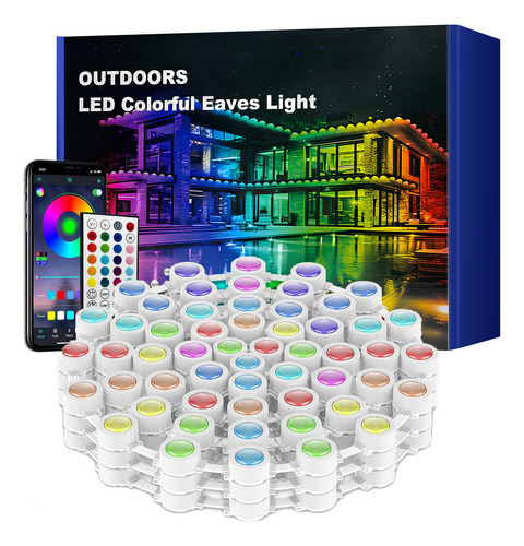 Luz Decorativa Rgb Para Alero 18m 30 Perlas De Lámpara Ip67