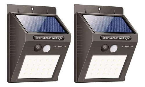 Foco Led Solar 30led Sensor Movimiento Exterior Farol X2