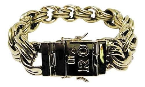 Pulseira Friso Triplo 65 Gramas 20mm Ouro 18k Maciço