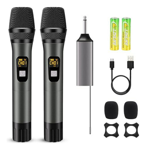 Microfono Inalámbrico Uhf Dual Con Receptor Recargable - 200