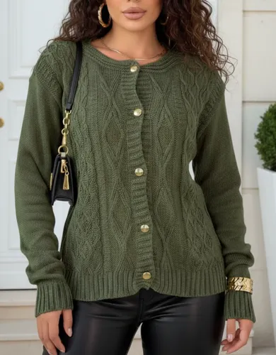 Cardigan Feminino Tricot Trançado