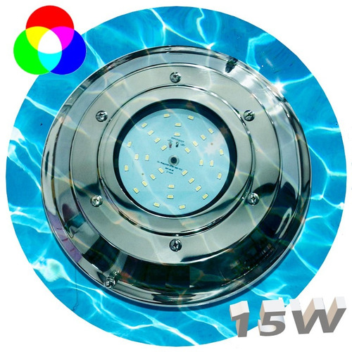 Lampara Luces Led Pileta 15w Luminaria Piscina Luz Rgb Color
