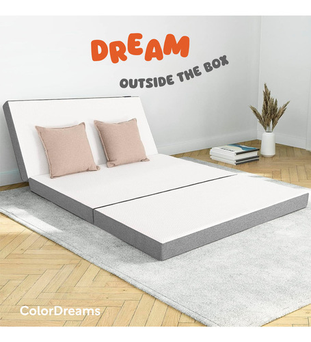 Colchon Individual 100 Cm Colchoneta Plegable Con Maleta Color Blanco
