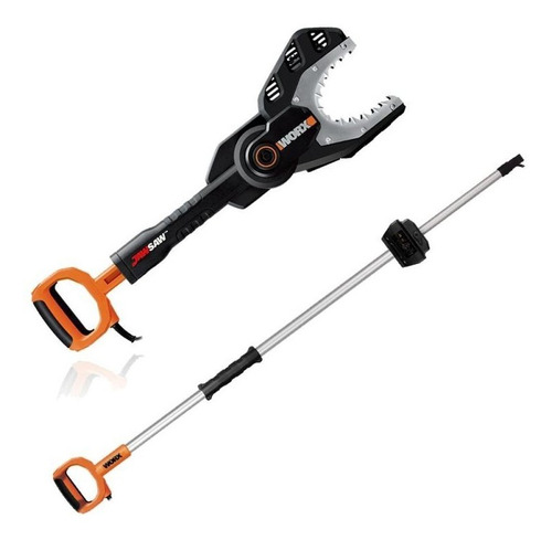 Podador Elétrico Para Galhos Wg307 + Extensor Wa0163 Worx