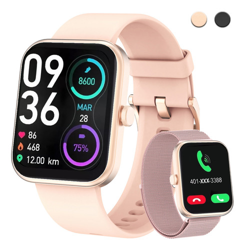 Reloj Smartwatch Reloj Inteligente Mujer Smart Watch W20 Bluetooth Call 1.83'' Lcd Llamadas Color De La Caja Rosa