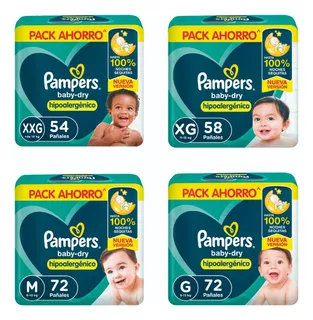 Pañales Pampers Baby-dry M / G / Xg / Xxg Pack Ahorro