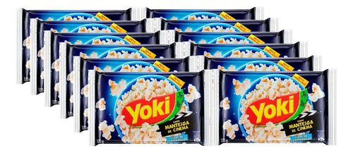 12 Pipoca Para Microondas Manteiga De Cinema Yoki 100g