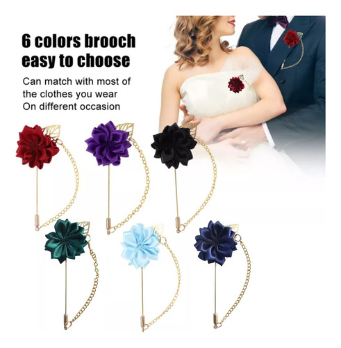 Nuevo 6 Piezas De Elegante Broche De Flor De Solapa