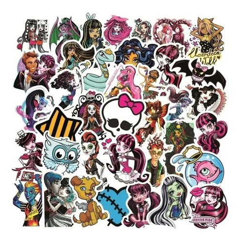Imagen 5 de 5 de Monster High - Set 50 Stickers / Calcomanias / Pegatinas