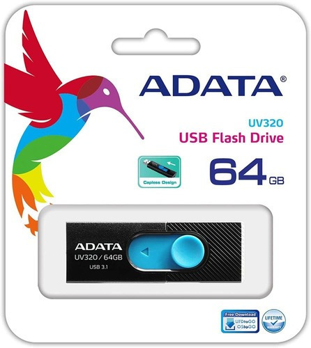 Imagen 8 de 10 de Pendrive 64gb 3.2 Gen 1 Adata Uv320 Pc Tv Tablet Bk