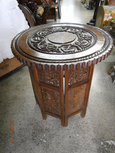 Mesa Arabe En Madera Calada