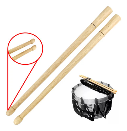 Baquetas Kinblack Para Tambor o Banda De Guerra, Encino de 40 Cm Longitud