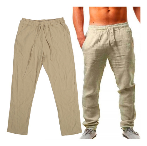 Pantalón Casual Suelto De Lino De Algodón Transpirable