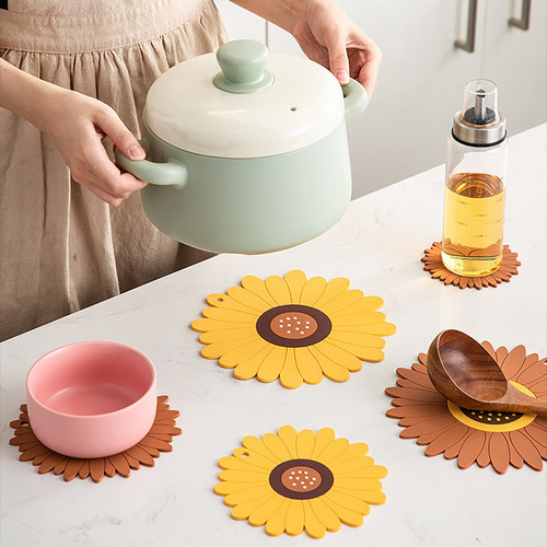 Mantel Individual Con Forma De Girasol, Almohadilla De Aisla