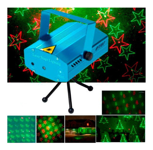 Proyector Laser Efectos Fiesta Motivos De Navidad Ems-06yk