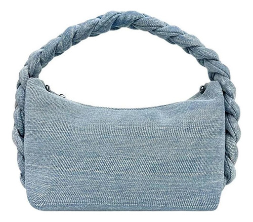 Bolso De Mano De Mezclilla Para Mujer, Bolso Tejido A Mano, 