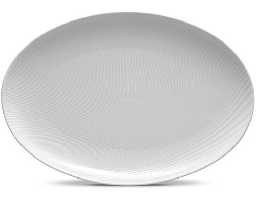 Platon Oval Swirl Blanco 41 Cm Porcelana Noritake