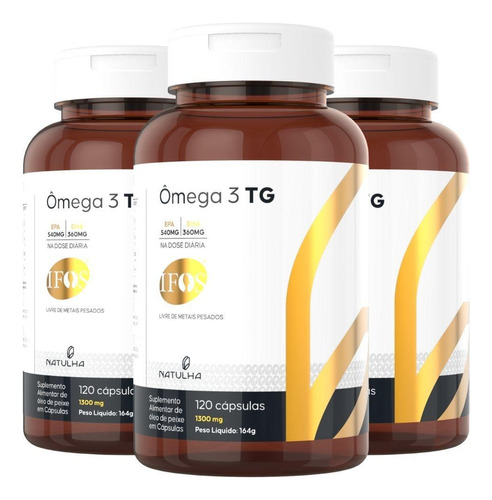 Kit 3x Ômega 3 Tg 120 Softgels - Natulha