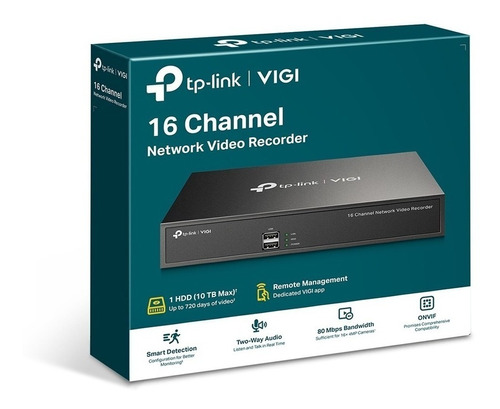 Gravador De Vídeo Em Rede Vigi Fhd Nvr Tp Link De 16 Canais