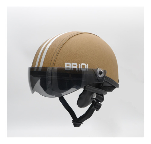 Capacete Coquinho Br 101 Creme Fume Pp - Scooter/bike