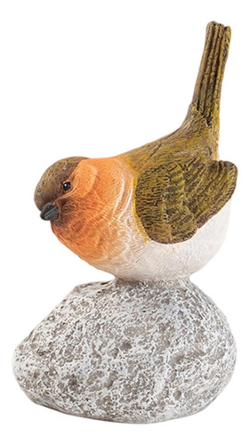 Estatua De Pájaros De Jardín Escultura De Resina 65x6x12cm