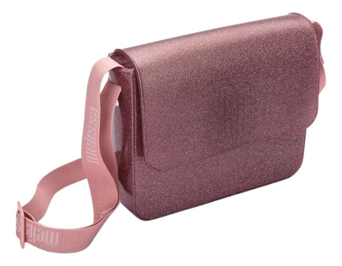 Bolsa Melissa Close Bag Feminina Rosa Acambamento dos ferragens Níquel Desenho do tecido Liso