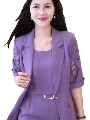 Elegante Conjunto De Traje De 3 Piezas Para Mujer