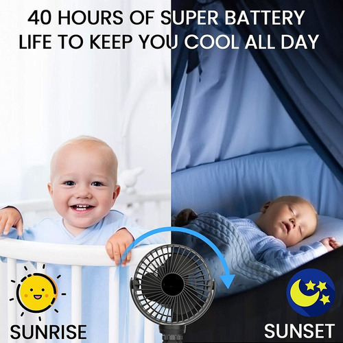 Ventilador De Bebé Con Ventilador De Cochecito Con Batería 4