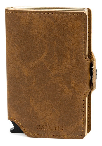 Billetera Porta Tarjeta Anti Robo Baleine Kansas Light Brown