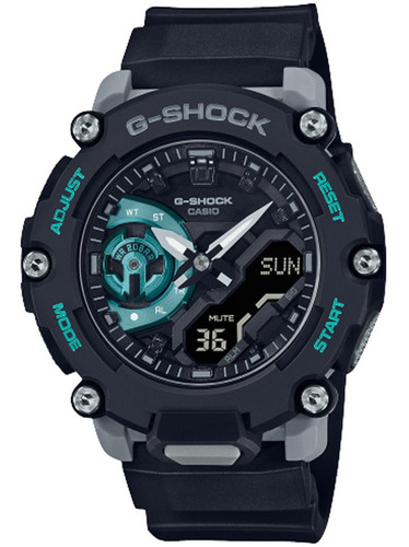 Relógio Masculino Anadigi Casio G-shock Ga-2200m-1adr Cor da correia Preto Cor do bisel Preto Cor do fundo Preto