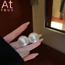 Ins-aros De Perlas De Imitación Grandes Para Mujer, Aretes E