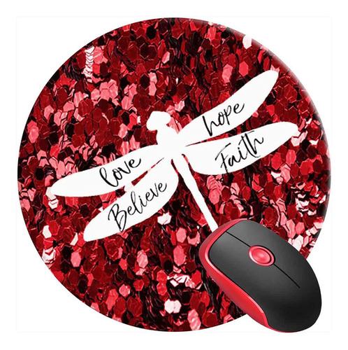 Mouse Pad Redondo 20cm Antideslizate Diseno Libelula