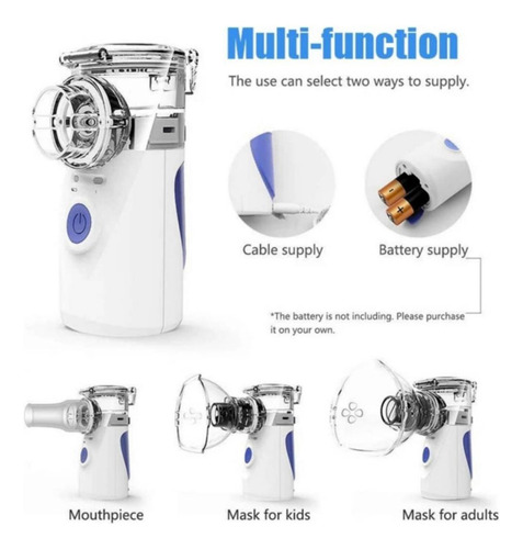 Mini Nebulizador Portátil Niños Adultos Mesh Inhalador Usb Color Blanco