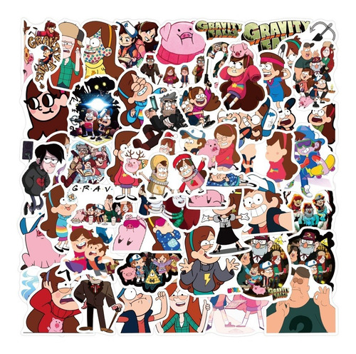 Gravity Falls 50 Calcomanias Stickers De Pvc Vs Agua Cartoon