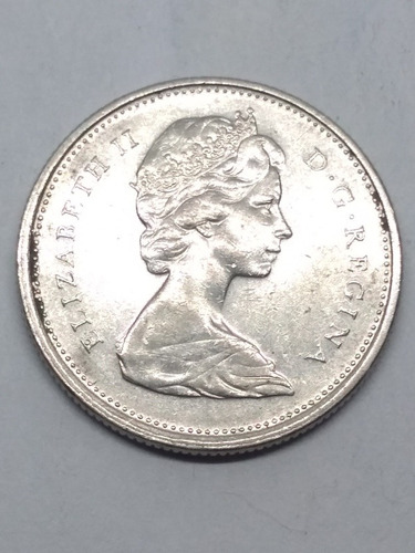 Moneda Canadá 25 Centavos De Dólar Reina Isabel Ii