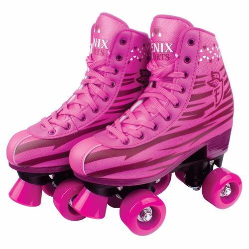 Patins 4 Rodas Clássico Rosa Menina 36/37 Roller Skate Rl-01