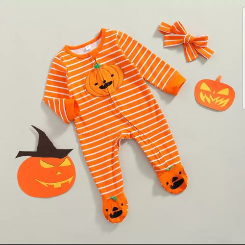  Macacão P/ Bebê Unisex Halloween Baby Romper Tam 9-12 Meses