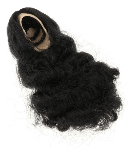 Peluca De Pelo Femenino Para Muñeca, Pelo Rizado Negro