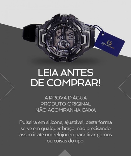 Relógio Masculino Prova D'água Borracha Original + Nota Fisc