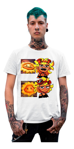 Blanca Cleen Playera De Girasol Humana Plantas Vs Zombies