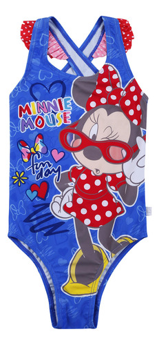 Traje De Baño Entero Niña Azul Disney Minnie 