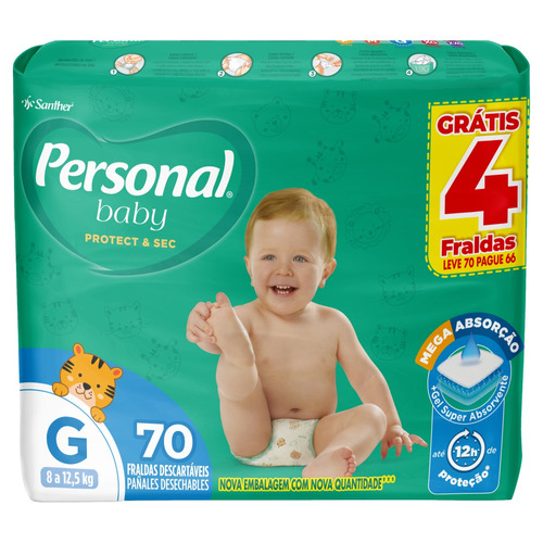 Fraldas Personal Baby Protect & Sec G