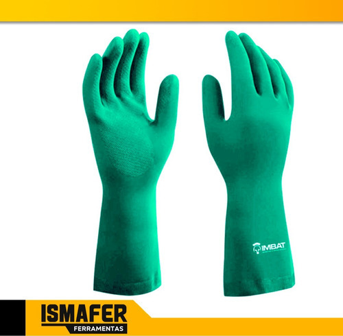Luva De Latex Forrada Verde N°7 Multiuso Limpeza Geral